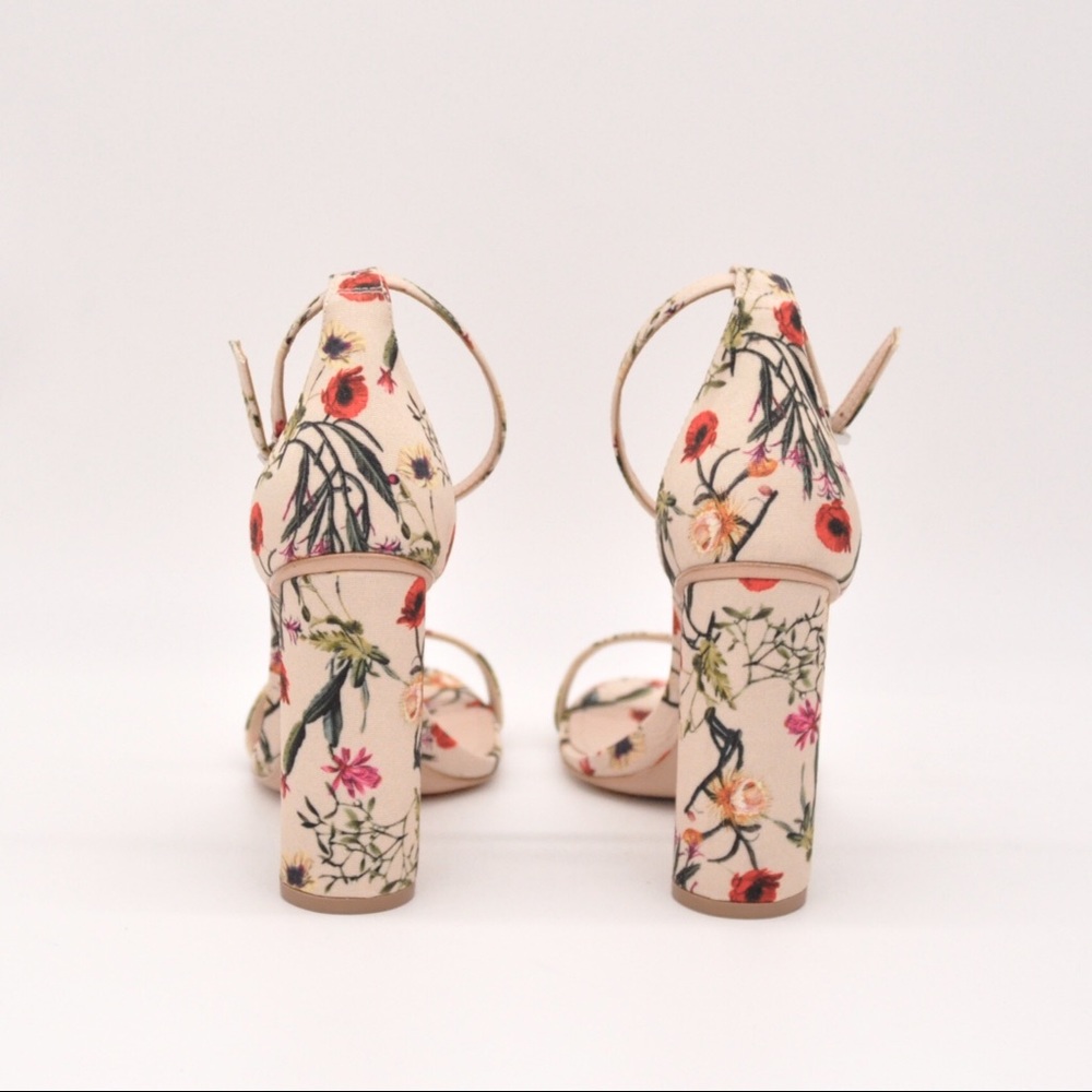 SCHUTZ Floral Print Sandals - Cream and Red - Picture 4 of 5